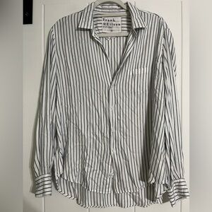 Frank & Eileen White and Blue Stripe Button Down Shirt